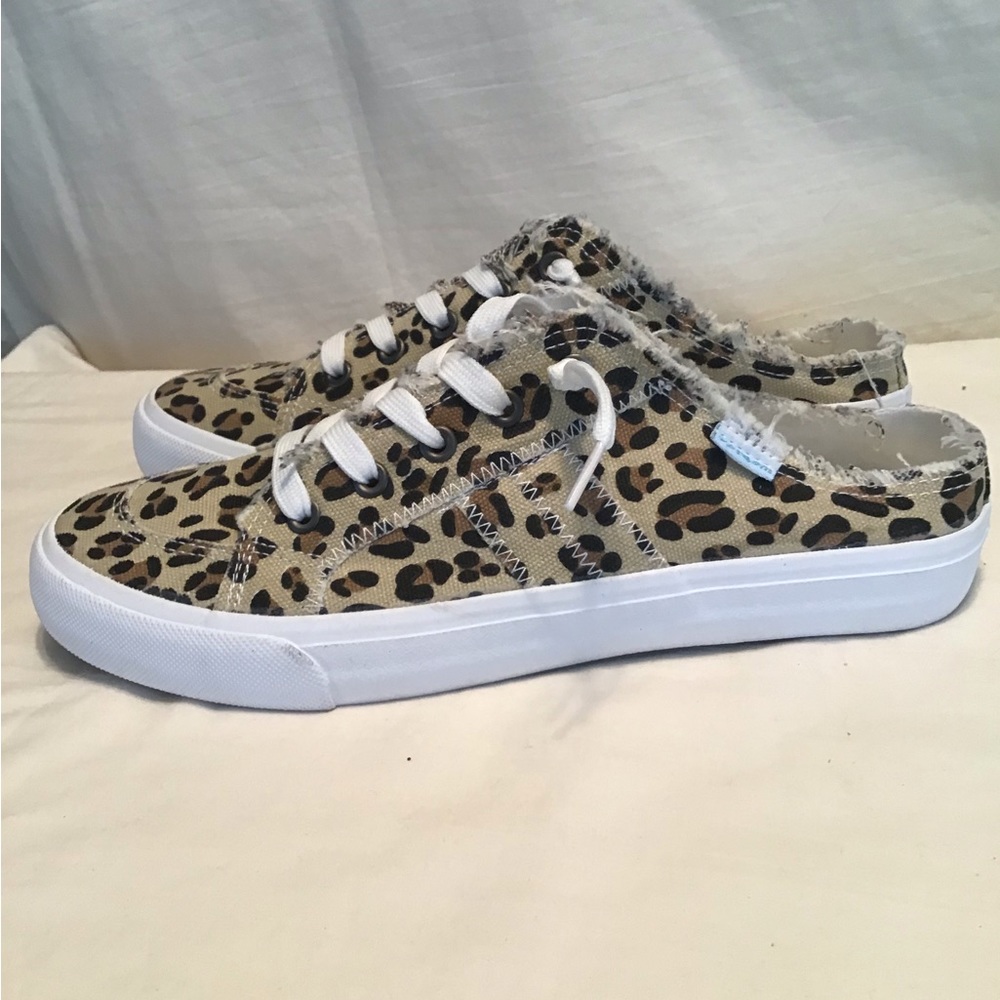 Obtaom leopard print canvas sneakers. NWOB